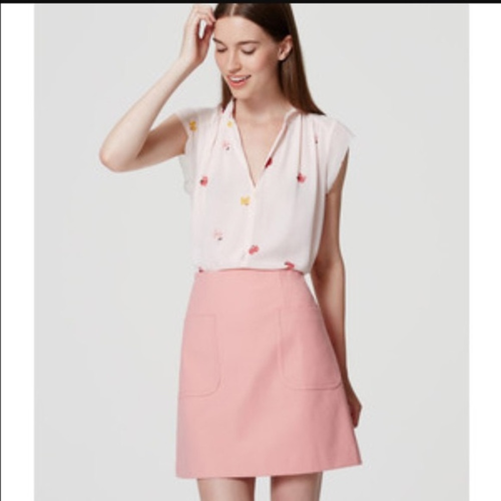 Loft Pink Mini Skirt with Pockets